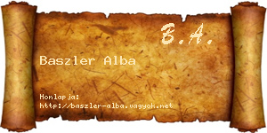 Baszler Alba névjegykártya
